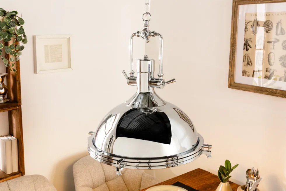 Industrial Hängelampe INDUSTRIAL 45cm silber Chrom Designklassiker