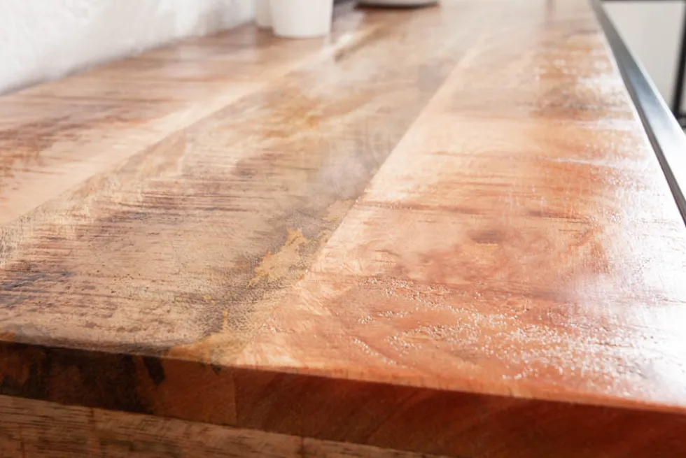 Industrial Konsolentisch INDUSTRIAL 120cm Mango mit schwarzen Beinen