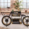 Industrial Konsolentisch MOTORCYCLE 185cm Mangoholz schwarz Motorrad Bartheke Upcycling