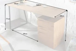 Industrial Schreibtisch STUDIO 160cm Eichenoptik mit 3 Schubladen