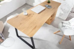 Industrial Schreibtisch STUDIO 160cm Eichenoptik mit 3 Schubladen