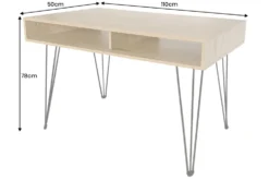 Industrial Schreibtisch STUDIO 110cm natur Eiche Laptoptisch Hairpin Legs Stauraum
