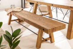 Industrial Sitzbank FINCA 165cm vintage braun recyceltes Pinienholz
