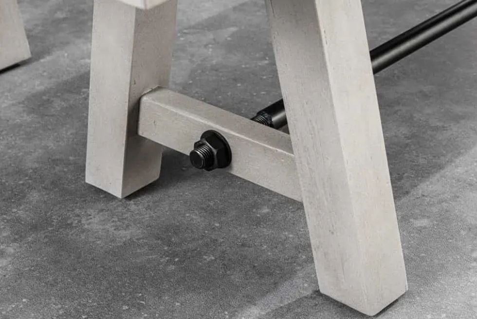 Industrial Sitzbank FINCA 200cm grau Pinie recyceltes Massivholz Eisen