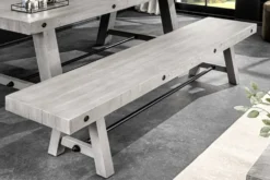 Industrial Sitzbank FINCA 165cm grau Pinie recyceltes Massivholz Eisen