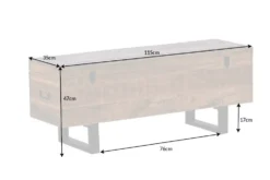 Industrial Truhenbank FACTORY LOFT 115cm Mangoholz natur Sitzbank
