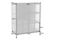 Industrial Vitrine DURA STEEL 80cm schwarz Metall Riffelglas