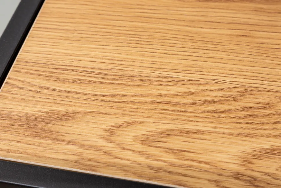 Industrial Wandregal SLIM LINE 90cm Wildeiche schwarz fünf Regalböden