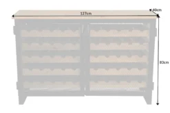 Industrial Weinschrank BODEGA 130cm recyceltes Pinienholz natur Weinregal für 55 Flaschen