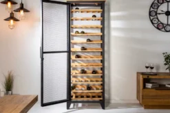 Industrial Weinschrank BODEGA 184cm recyceltes Pinienholz natur Weinregal für 72 Flaschen