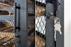 Industrial Weinschrank BODEGA 184cm recyceltes Pinienholz natur Weinregal für 72 Flaschen