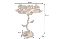 In- und Outdoor Beistelltisch BIRDS 65cm messing antik Blatt-Design wetterfest Vogel-Skulptur