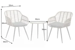 In- und Outdoor Bistro Balkon-Set PARIS braun Polyrattan Sitzgruppe wetterfest mit Tisch