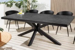 In- und Outdoor Esstisch GALAXIE 180cm anthrazit Keramik Aluminium Gartentisch