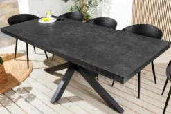 In- und Outdoor Esstisch GALAXIE 180cm anthrazit Keramik Aluminium Gartentisch