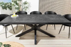 In- und Outdoor Esstisch GALAXIE 200cm anthrazit Keramik Aluminium wetterfest