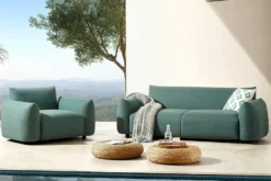 In- und Outdoor Gartensessel SEAHAWK türkis Aluminium Olefin 1-Sitzer Sofa wetterfest