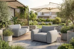 In- und Outdoor Gartensessel SEAHAWK anthrazit Aluminium Olefin 1-Sitzer Sofa wetterfest