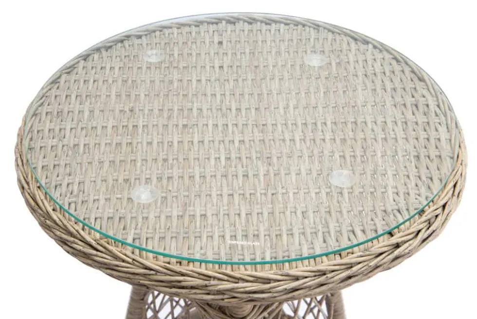 In- und Outdoor Garten-Set ELYSEE natur grau Polyrattan Aluminium inkl. Tisch Kissen