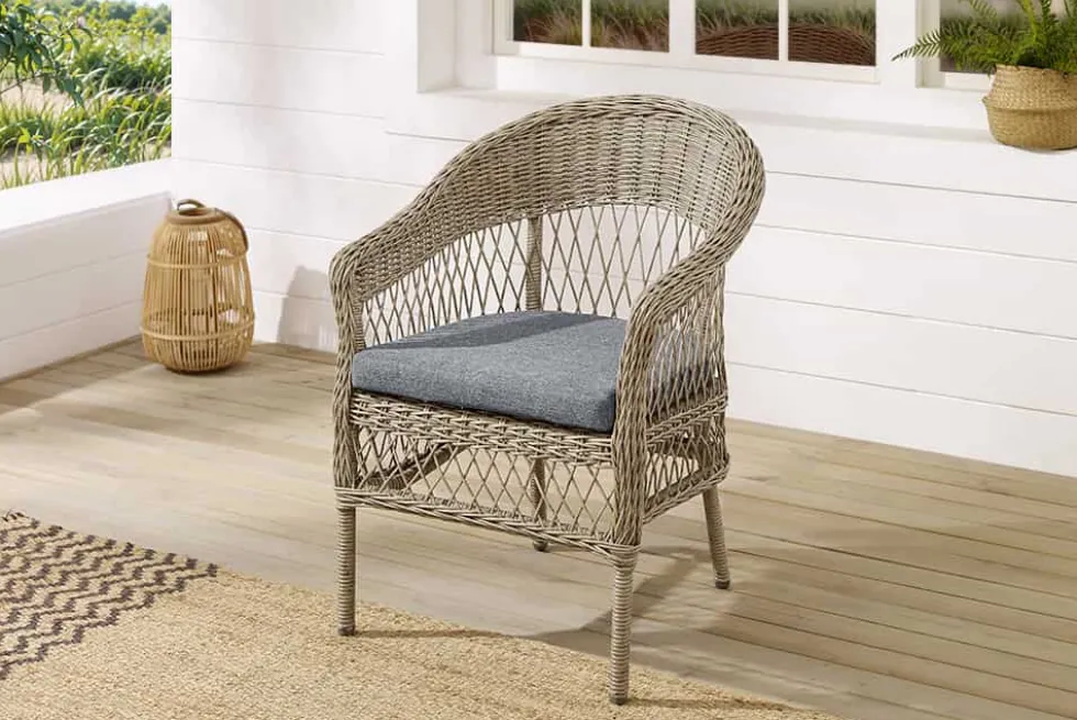 In- und Outdoor Garten-Set ELYSEE natur grau Polyrattan Aluminium inkl. Tisch Kissen