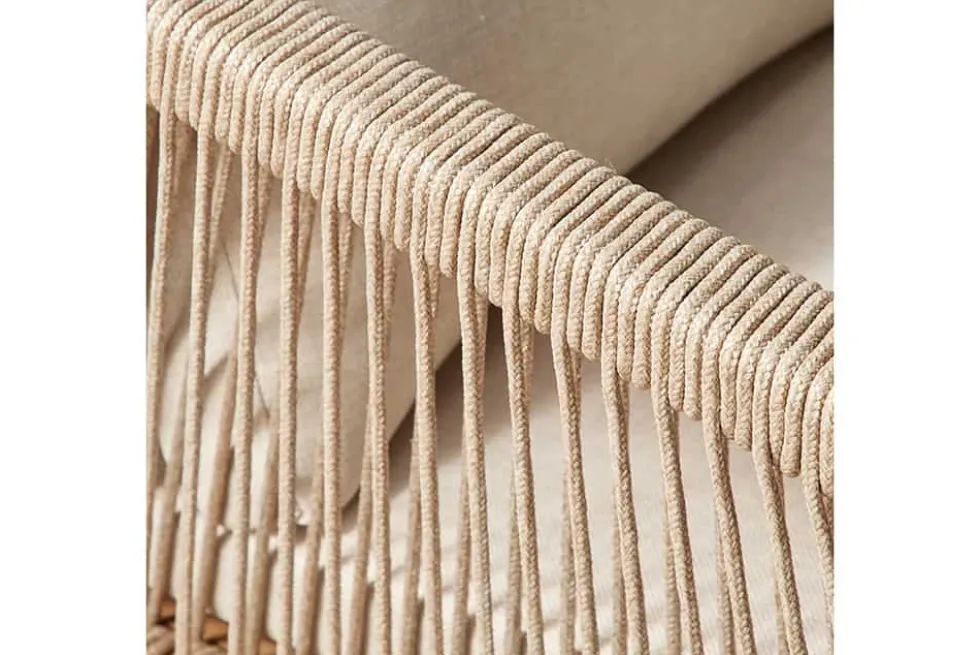 In- und Outdoor Gartenstuhl BALI ROPE natur beige Akazie wetterfest mit Armlehne Kissen