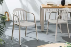 In- und Outdoor Gartenstuhl STUDIO ITALIA taupe stapelbar wetterfest