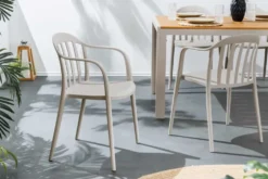 In- und Outdoor Gartenstuhl STUDIO ITALIA taupe stapelbar wetterfest