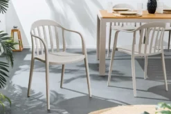 In- und Outdoor Gartenstuhl STUDIO ITALIA taupe stapelbar wetterfest