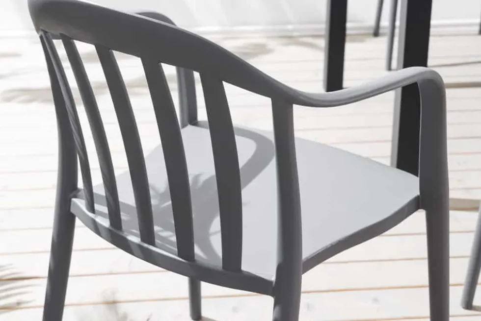 In- und Outdoor Gartenstuhl STUDIO ITALIA anthrazit stapelbar wetterfest
