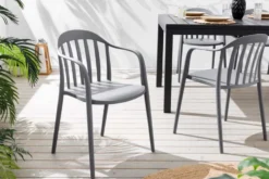 In- und Outdoor Gartenstuhl STUDIO ITALIA anthrazit stapelbar wetterfest