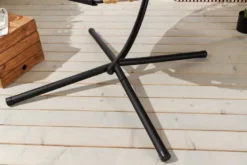 In- und Outdoor Hängesessel IBIZA natur beige Rattan mit Gestell wetterfest inkl. Kissen