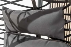 In- und Outdoor Hängesessel IBIZA anthrazit Rattan mit Gestell wetterfest inkl. Kissen