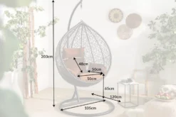 In- und Outdoor Hängesessel LOFT anthrazit Hängestuhl inkl. Kissen wetterfest