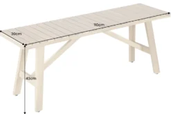 In- und Outdoor Sitzbank BALI 110cm natur hell Akazienholz wetterfest Balkonbank