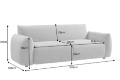 In- und Outdoor Sofa SEAHAWK 205cm anthrazit Aluminium Olefin wetterfest 2-Sitzer Couch