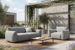 In- und Outdoor Sofa SEAHAWK 205cm anthrazit Aluminium Olefin wetterfest 2-Sitzer Couch