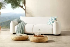 In- und Outdoor Sofa SEAHAWK 205cm creme Aluminium Olefin wetterfest 2-Sitzer Couch