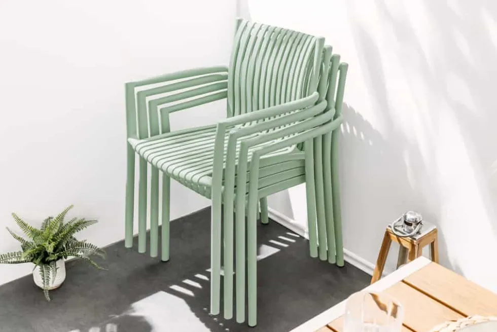 In- und Outdoor Stuhl STUDIO ITALIA salbei stapelbar wetterfest Gartenstuhl