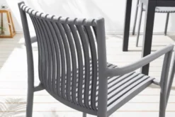 In- und Outdoor Stuhl STUDIO ITALIA anthrazit stapelbar wetterfest Gartenstuhl