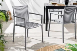 In- und Outdoor Stuhl STUDIO ITALIA anthrazit stapelbar wetterfest Gartenstuhl