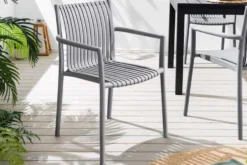 In- und Outdoor Stuhl STUDIO ITALIA anthrazit stapelbar wetterfest Gartenstuhl