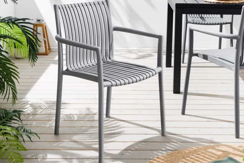 In- und Outdoor Stuhl STUDIO ITALIA anthrazit stapelbar wetterfest Gartenstuhl