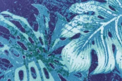 In- und Outdoor Teppich LEAF 180x120cm blau grün Blatt-Design Läufer wetterfest