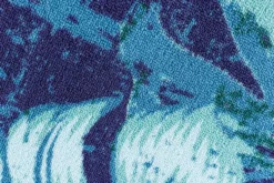 In- und Outdoor Teppich LEAF 180x120cm blau grün Blatt-Design Läufer wetterfest