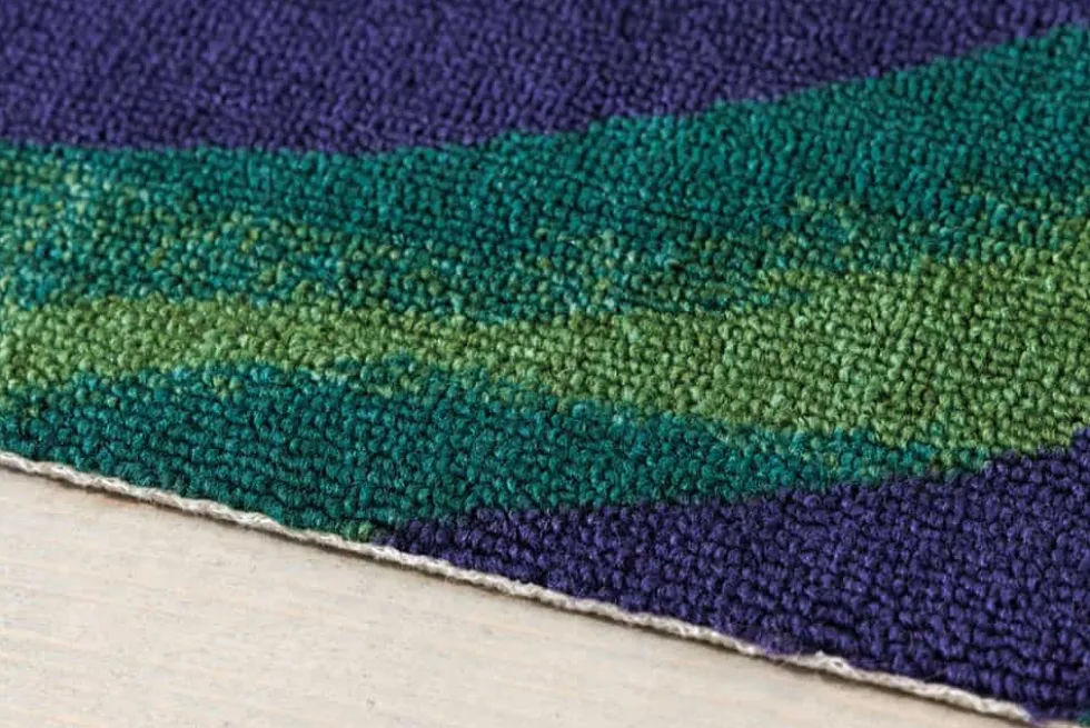 In- und Outdoor Teppich LEAF 240x160cm grün blau Blatt-Design wetterfest