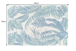 In- und Outdoor Teppich LEAF 180x120cm grün blau Blätter-Design Läufer wetterfest