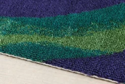 In- und Outdoor Teppich LEAF 180x120cm grün blau Blätter-Design Läufer wetterfest