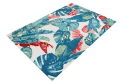 In- und Outdoor Teppich TROPICAL 240x160cm grün pink Blatt florales Design wetterfest
