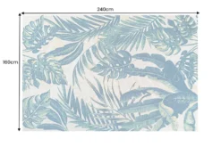 In- und Outdoor Teppich TROPICAL 240x160cm grün pink Blatt florales Design wetterfest