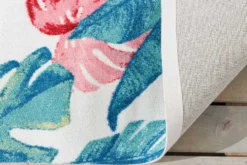 In- und Outdoor Teppich TROPICAL 180x120cm grün pink Blatt Design Läufer wetterfest